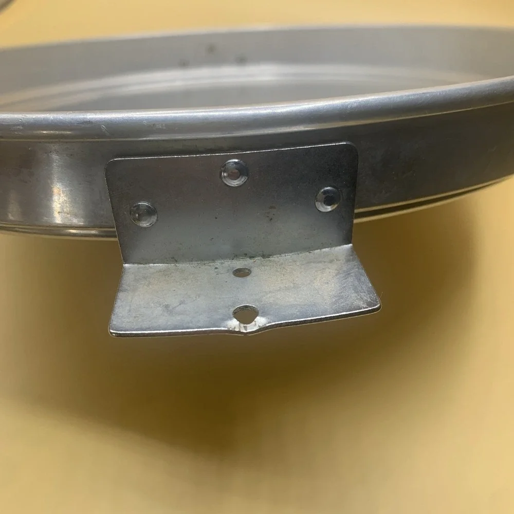 Vintage  Kromex Aluminum CAKE On The Front Base And Lid With Black Handle